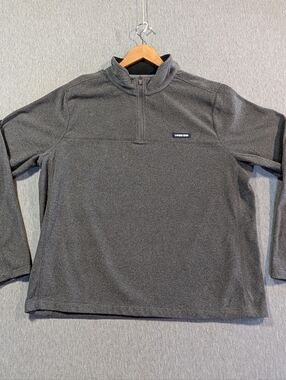 Lands' End Fleece Pullover Sweater Men's XLT Gray 1/4 Zip